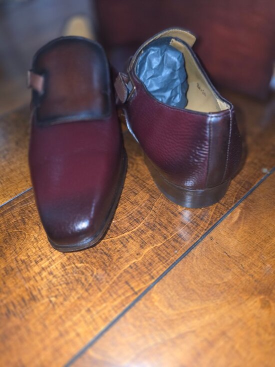 Mezlan Milani Burgundy Deerskin & Calfskin Loafers Handmade main image 4